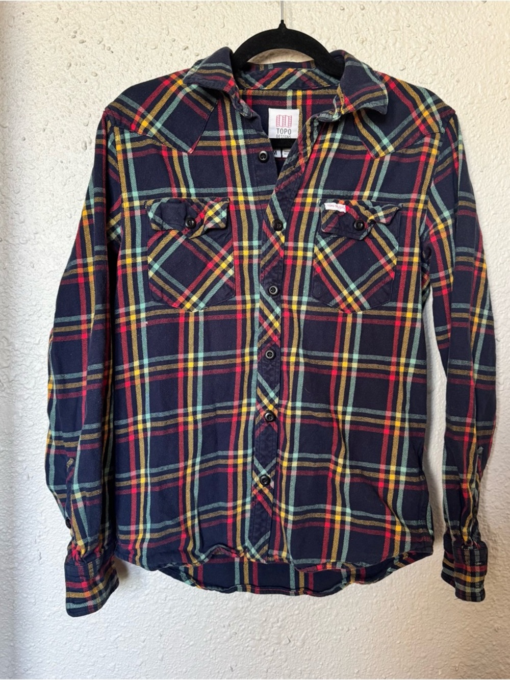 Topo Designs Navy Multicolor Plaid Button-Down Shirt